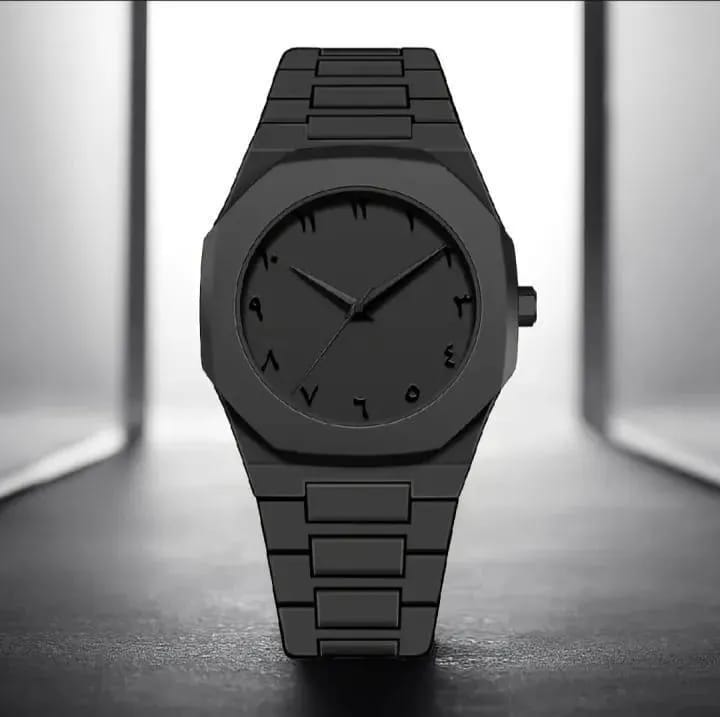 Aura Black Wrist Watch – Modern & Elegant